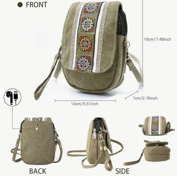 New Boho Embroidered Crossbody Bag - Picture 2 of 3
